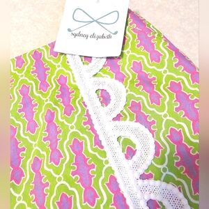 Sydney Elizabeth print tennis skirt shorts skort crochet lace detail